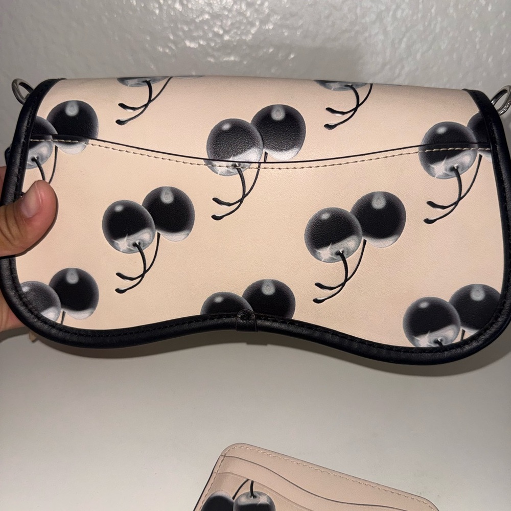 Coachtopia Wavy Dink Black Cherry Print Bag With Card Case - Picture 7 of 13